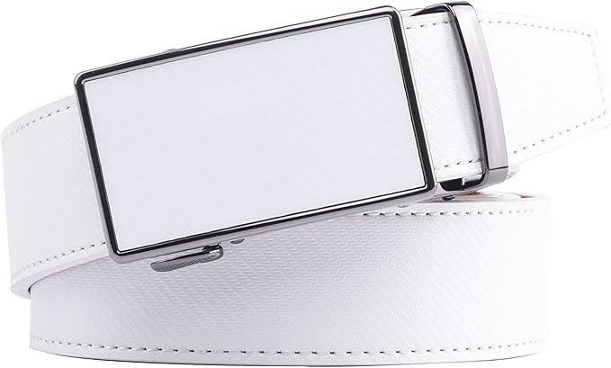 Fabio Valenti Mens Belt,Ratchet Belt Dress with 1 3/8" Genuine Leather with Easier Adjustable Buckle, Trim to Fit