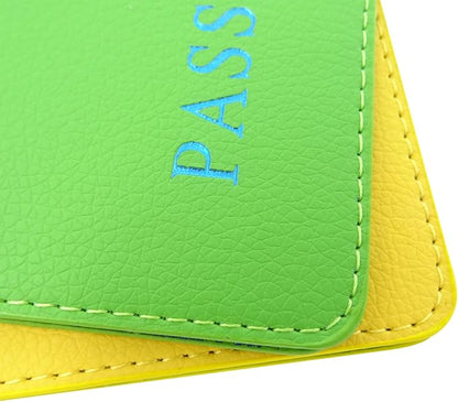 Honbay 2PCS Artificial Leather Passport Holder Cover Passport Case for Men and Women