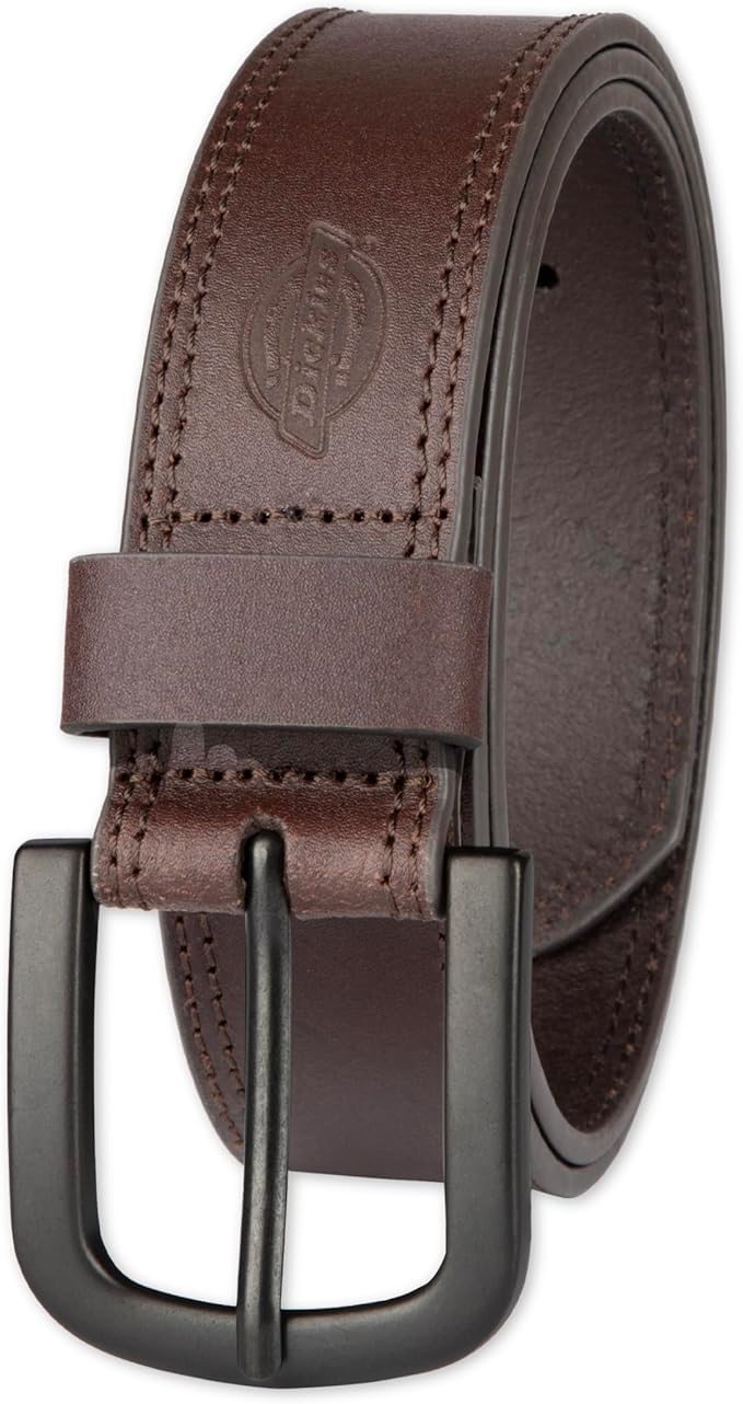 Dickies mens Genuine Leather Belt – Durable Casual Style, Regular & Big and Tall Sizes