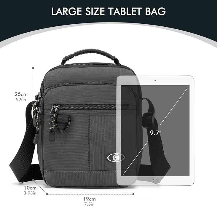 Messenger Bag for Men Shoulder Bag Mens Handbag Crossbody Bag Sling Bags for 9,7 inch IPad Business Work Travel Weekend