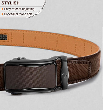 BULLIANT Men's Ratchet Belt Nontrimmable-Click Belt Adjustable for Men Gift Lightweight 1 3/8"