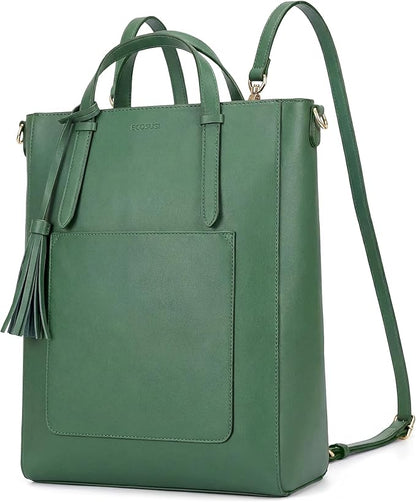 ECOSUSI Tote Bag Convertible Backpack for Women Vegan Leather Handbag Multifuction Shoulder Bag