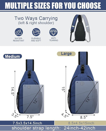 Pritent Crossbody Bags for Women Men Trendy Sling Bag Backpack Casual Chest Bag with Convertible Shoulder Strap