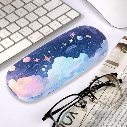 PERFECTSIGHT Hard Shell Eyeglasses Case, PU Leather Protective Glasses Case, Cute Eyeglass Case for Women Men Girls