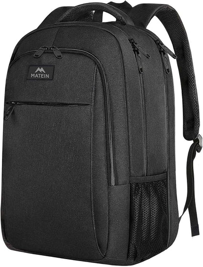 MATEIN Extra Large Travel Backpack, TSA Friendly 18.4 Inch Laptop Backpack, Anti Theft Flight Approved Business Work College Computer Backpack Big Bag for Women Men, Black