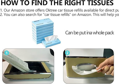 Leather Car Tissue Box for Car Interior, Multi-Function Tissue Holder with Visor Clip, Armrest & Back Seat Napkin Organizer, Vehicle Tissue Dispenser Accessories (Beige Hanging)