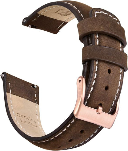 Ritche Christmas Gift Quick Release Leather Watch Bands Genuine Watch Straps for Men Women Top Grain Leather Watch Strap, White Elephant Gifts, Stocking Stuffers for Men, Father's Day gifts