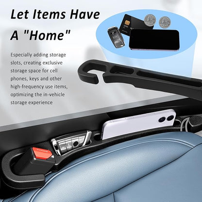 2PCS 3 in 1 Car Seat Gap Filler Organizer with Emergency Hammer,Upgraded Car Seat Gap Plug with Storage Slot & Cars Hook,Versatile in Between Cars Seats Catcher for Gaps Blocking