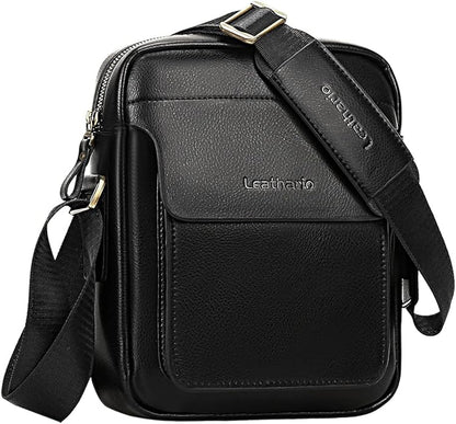 Leathario Crossbody Bag For Men Vegan Leather Shoulder Messenger Purse Sling Satchel Bag For Work Business Travel | Vegan Leather, Purse, For Work, Business, Travel