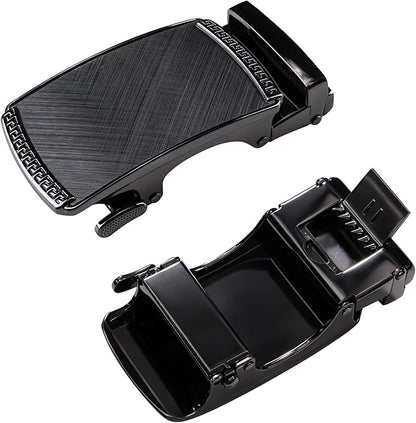 Dubulle Designer Ratchet Belt for Men Leather Fashion Adjustable Automatic Buckle Sliding Removable Dress Casual