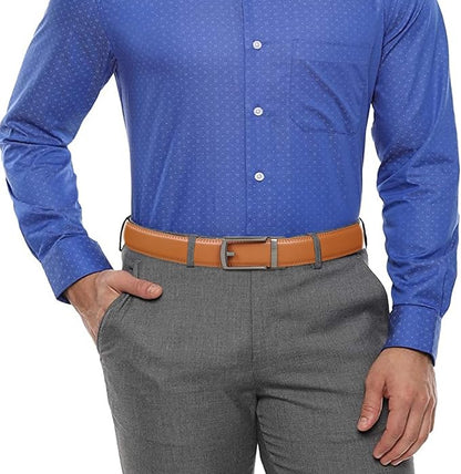 SENDEFN Men's Leather Dress Casual Belt 1 3/8" Automatic Adjustable Click Buckle Belts with Gift Box
