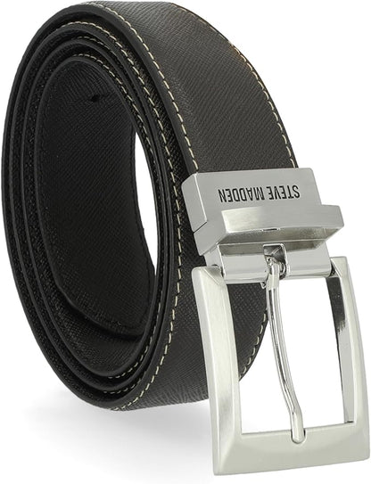 Steve Madden Men's Reversible Men's Dress Casual Every Day Leather Belt