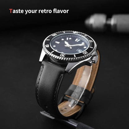 Fullmosa Watch Bands,18mm 19mm 20mm 22mm 24mm Quick Release Leather Watch Band Strap - Burnished Leather Watch Band Vintage Wristband