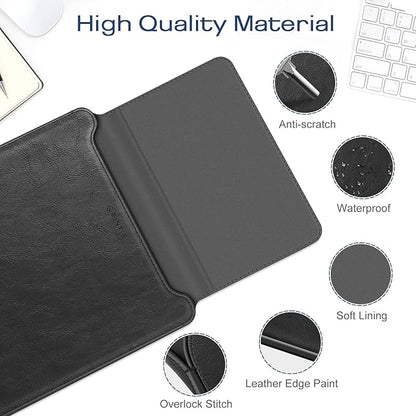 Fintie Sleeve Case for MacBook Air 13.6 A3449 A3240 A3113 A2681, Pro 14 A3427 A3426 A3434 A3401 A3185 A3112 A2992 A2918 A2779 A2442, MacBook Pro/Air/Neo 13 - Slim Bag Cover with Stand, Black
