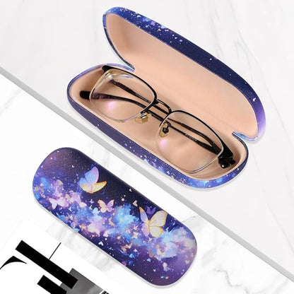 PERFECTSIGHT Hard Shell Eyeglasses Case, PU Leather Protective Glasses Case, Cute Eyeglass Case for Women Men Girls