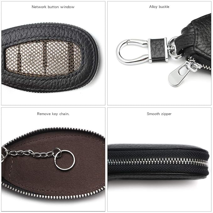 Universal Premium Car Key Fob Case Genuine Leather Car Smart Key fob Holder for Remote Key Fob