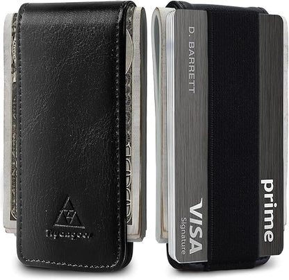 Magnetic Money Clip for Men Leather Money Clip with elastic band Slim Money Clip Holds 5 credit card and10 Bills