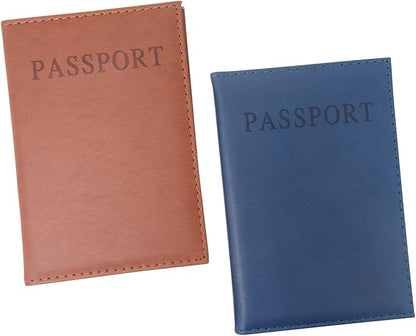 Honbay 2PCS Artificial Leather Passport Holder Cover Passport Case for Men and Women