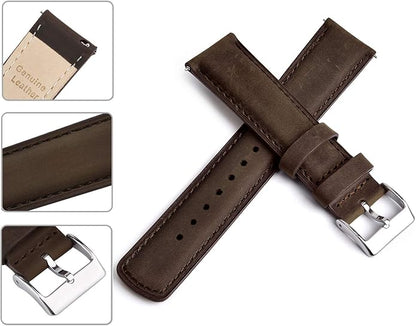 Ritche Christmas Gift Quick Release Leather Watch Bands Genuine Watch Straps for Men Women Top Grain Leather Watch Strap, White Elephant Gifts, Stocking Stuffers for Men, Father's Day gifts