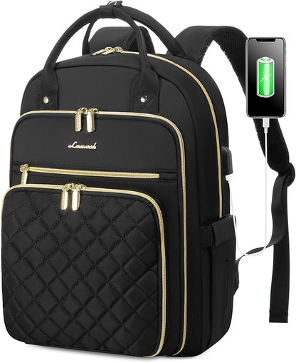 LOVEVOOK Extra Large Travel Backpack Stylish Laptop Backpack Purses for Women, Water Resistant Business Teacher Nurse College Work Computer Bag with USB Charging Port, Fits 18" Laptop