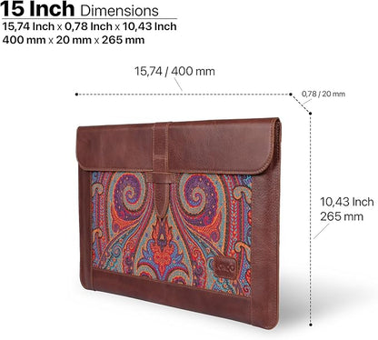 LONDO Lederhülle Kompatibel mit MacBook Pro 16 & MacBook Pro 15 Zoll (M5, M4, M3, M2, M1, Pro, Max), Premium Top-Grain Echtleder Laptoptasche, Brown Modelle 2020 bis 2026