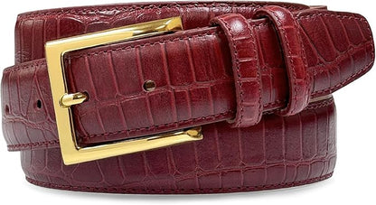 Men's Oil-Tanned Genuine Leather Dress Classic Belt 1-1/8"(30mm) or 1-3/8"(35mm) Wide One Piece Dress Belt