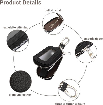 Yuoyar Premium Leather Key Fob Case - Universal Car Key Holder