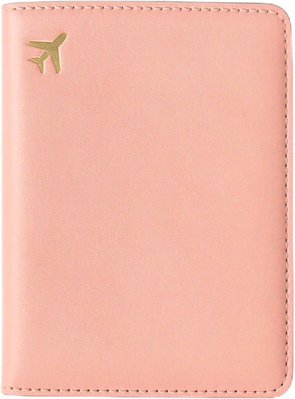 PU Leather Passport Holder Covers Case, Waterproof Rfid Blocking Travel Wallet Passport Holder(Warm Nude)