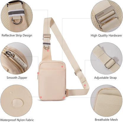 OSOCE Small Sling Bag for Men and Women with RFID Pocket, Anti Theft Crossbody Chest Bag Casual Travel Bag for Hiking