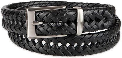 DOCKERS Men's Braided Leather Belt, Fully Adjustable Casual Strap for Everyday Wear