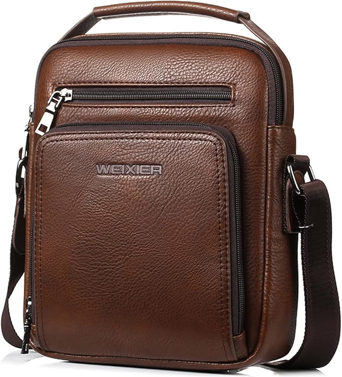 Zipper Buckle Leather Messenger Bag Crossbody Shoulder Bag Vintage Handle Bags | Zipper, Buckle, Leather, Vintage