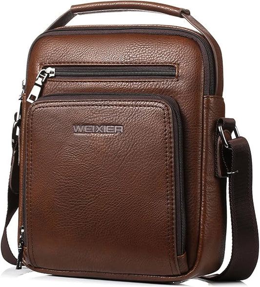 Zipper Buckle Leather Messenger Bag Crossbody Shoulder Bag Vintage Handle Bags | Zipper, Buckle, Leather, Vintage