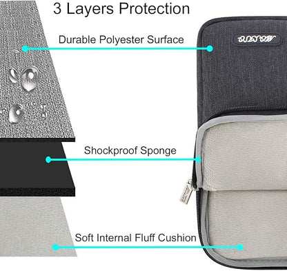 MOSISO Laptop Case 16 inch, 15-15.6 inch Laptop Sleeve Compatible with MacBook Pro 16 M5 M4 M3 M2 M1, HP Acer Dell Lenovo ASUS, Polyester Vertical Computer Sleeve Bag with Pocket, Space Gray