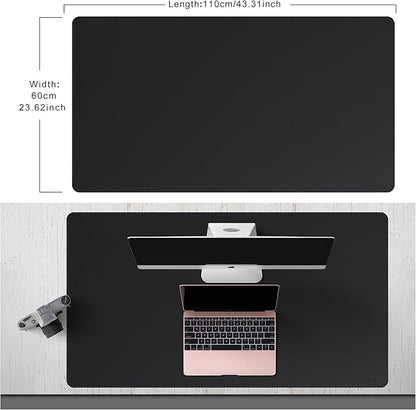 Mydours 43" x 24" Extra Large Desk Pad XXL, Desk Protector Mat with PU Leather, Large Desk Blotter Mat for Office, Home & Writing, Full Desk Pad for Keyboard and Mouse (Black)