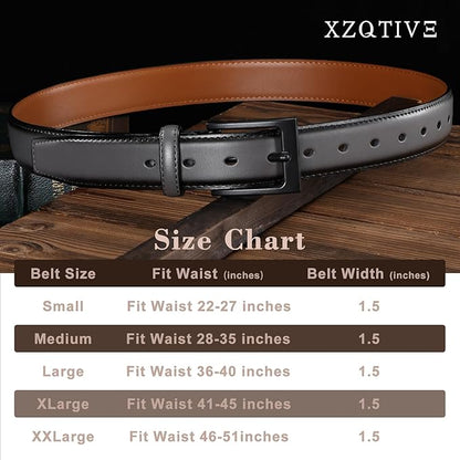 XZQTIVE TSA Belt For Men Metal Free Dress Belts Hypoallergenic Leather Belt With Black Buckle Nickle Free