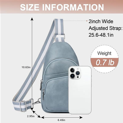 CLUCI Small Sling Bag for Women, Vegan Leather Fanny Pack Crossbody Bags for Women, Chest Bag With Guitar Strap