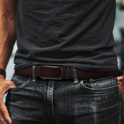 Zitahli Ratchet Belts for Men,Adjustable for Gift mens belt Leather For Dress and Casual Trim to Fit,Men's Accessories