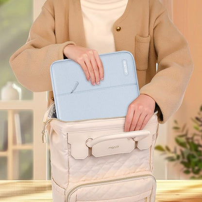 MOSISO Laptop Case 15 inch, 15 inch Laptop Sleeve Compatible with MacBook Air M5 A3448 M4 A3241 M3 A3114 M2 A2941 2026-2023, Dell XPS, Polyester Vertical Computer Sleeve Bag with Pocket, Baby Blue