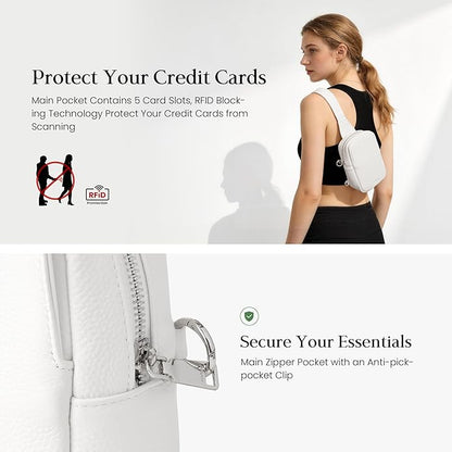 befen Genuine Leather Anti Theft Small Crossbody Bags for Women, RFID Cross Body Sling Chest Bags Fanny Packs Travel Purse