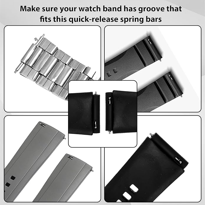 15Pcs 22mm Quick Release Spring Bars, Stainless Steel Watch Pins Replacement Strap Link Pins for Quick Release Watch Bands(22mm)