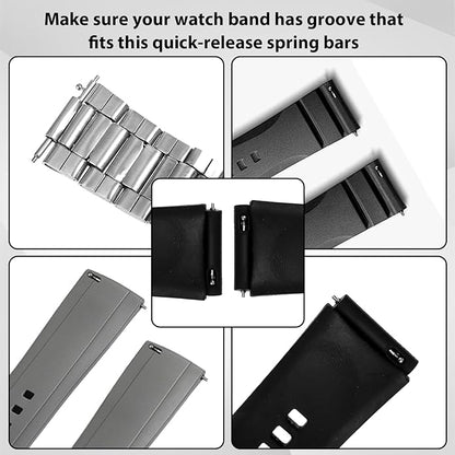 15Pcs 22mm Quick Release Spring Bars, Stainless Steel Watch Pins Replacement Strap Link Pins for Quick Release Watch Bands(22mm)