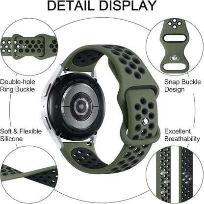 Meliya 20mm 22mm Watch Bands Quick Release Replacement Wristband, Soft Silicone Bands Breathable Sport Replacement Straps for Men Women