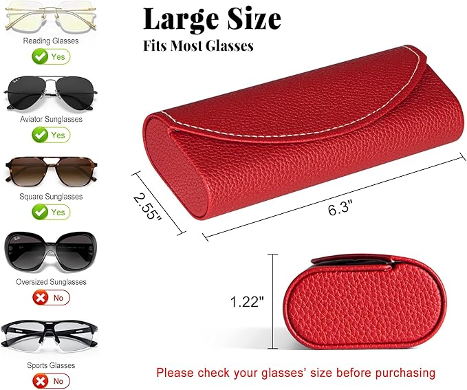 RayLove Ultimate Glasses Case Kit, Hard Shell Sunglasses and Eyeglass Case with Cleaning Cloth, Screwdriver, Ear Hooks