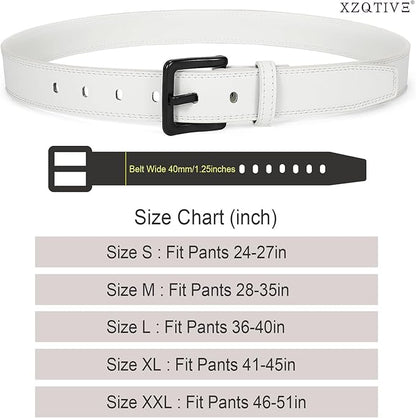 XZQTIVE Men’s Metal Free Belt Hypoallergenic Leather Belts For Jeans Dress Nickle Free TSA Belt With Black Buckle