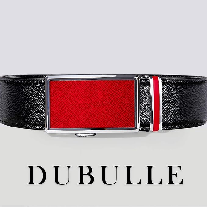 Dubulle Men's Ratchet Belt Gold/Black/Red/Green/Blue/White Automatic Buckle Business Casual Belt Gift - Adjustable Fit