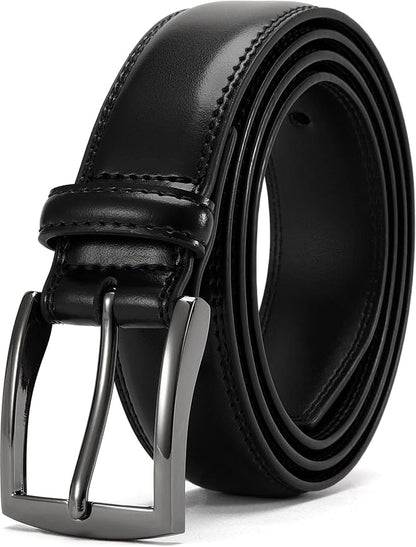 DOOPAI Mens Dress Belt - Genuine Leather Dress Belts For Men,Casual Suit Jeans Belt-Single Prong Buckle black belt