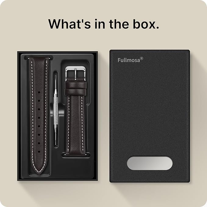 Fullmosa Watch Band, Quick Release Leather Watch Strap for Men Women, Replacement Bands Width 12mm 14mm 16mm 18mm 19mm 20mm 21mm 22mm 24mm