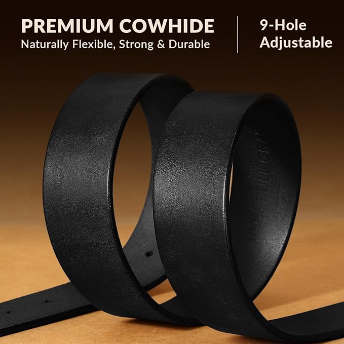 Men's Leather Belt Full Grain Leather Belts for Men Handmade Real Solid Top-Grain Leather Heavy-Duty Work Belt Gifts