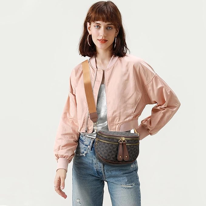 KKXIU Crossbody Sling Bag for Women Trendy Fanny Pack Vegan Leather Chest Bag | Trendy