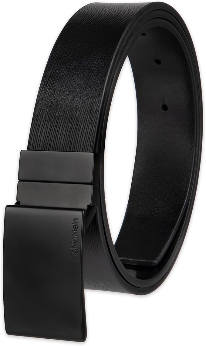 Calvin Klein Men’s Reversible Leather Belt - 2‑in‑1 Versatile Modern Style